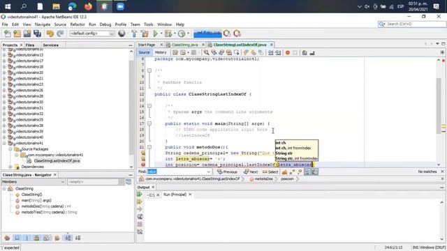 Java desde cero 2021 video 41: Métodos de la clase String lastIndexOf parte 1