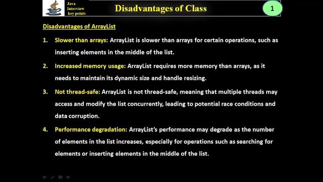 351. Java ArrayList - Disadvantages