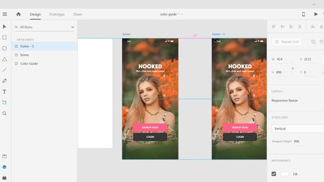 Adobe xd home screen and login screen design tutorial | seoskills | telugu tutorial