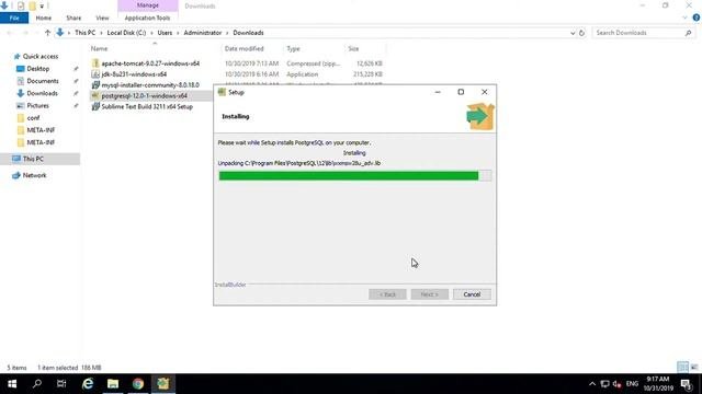 pgAdmin pgsql download and installation on Windows 10