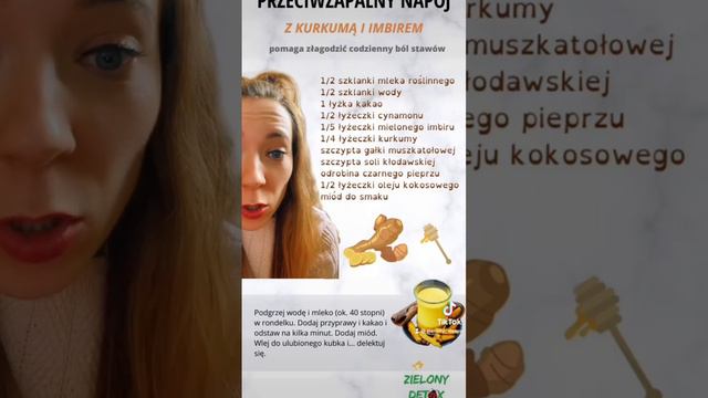 Przeciwzapalny napój z kurkuma i imbirem