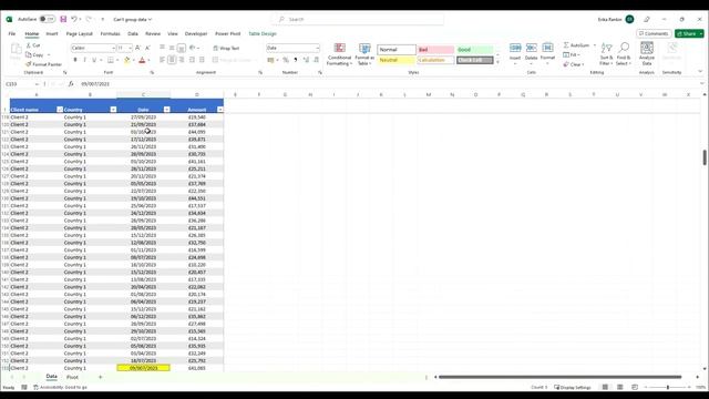 How to Fix "Cannot Group Selection" Error in Pivot Table (Excel tutorial)