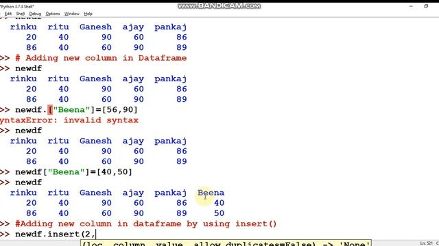 Python Dataframe Part VIIAdding a column to a DataFrame