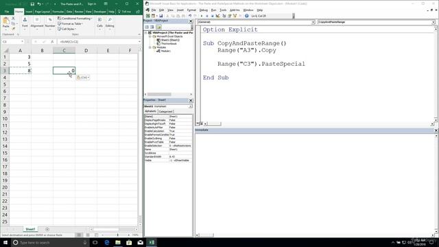 Excel VBA Program - Range Actions | 13 - The Paste and Paste Special Methods on the Worksheet Objec
