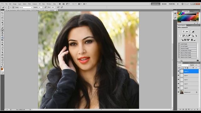 Kim Kardashian Digital Makeup with Photoshop - Photoshop tutorial from CrazyPhotoshopping