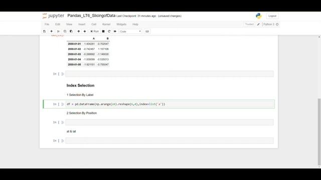 Pandas LT6: Slicing of Data