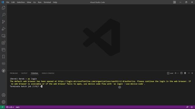 Azure CLI and VScode setup