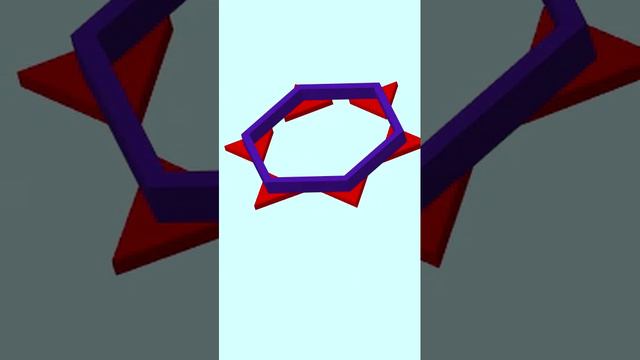 3d - проект "Фиолетовый венчик с шестью красными треугольниками"