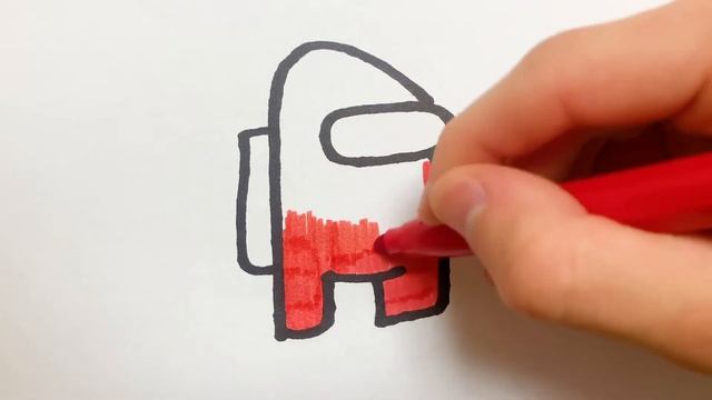 Как нарисовать Амонг Ас - Раскраска Персонаж из игры амонг ас для детей - Рисунки Раскраски