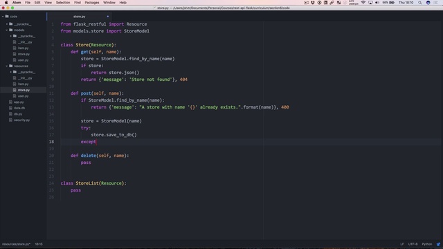 REST APIs with Flask and Python - 089-creating-the-store-resource