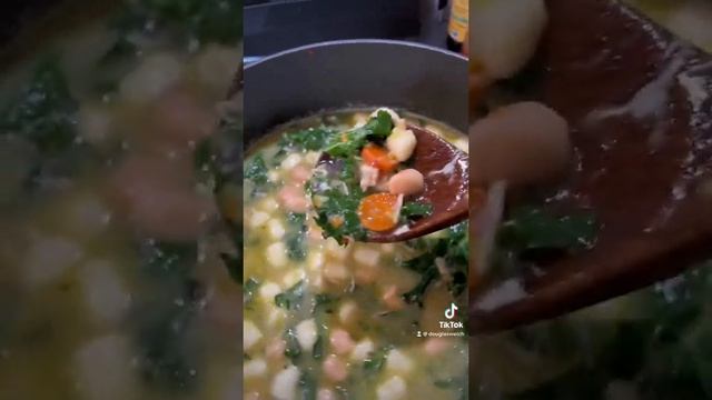 Chicken soup with TJ’s Mini gnocchi and kale