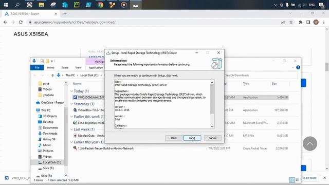 How to install Windows 10 on ASUS X515EA when it does not recognize the storage disk