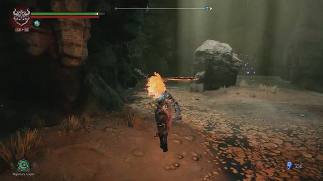 Darksiders 3 - Chapter 5 The Drowned District: Go Behind Waterfall, Green Undead Angel Fight (2018)