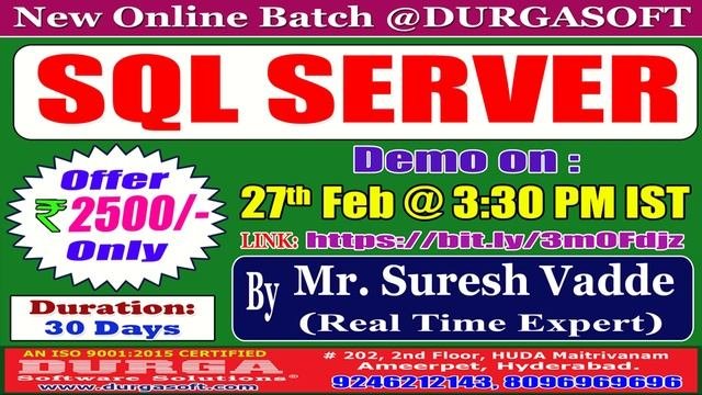 SQL SERVER Online Training  DURGASOFT