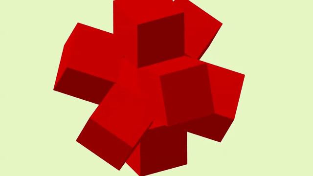 СДК - Шар из 9-и красных кубов на светло-зелёном хромакее