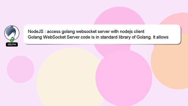 NodeJS : access golang websocket server with nodejs client