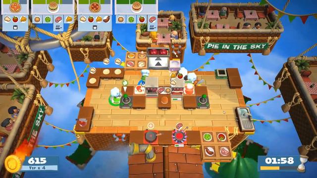 Overcooked 2 Level 6-4 4 stars 4 Player Co-op (Completed)