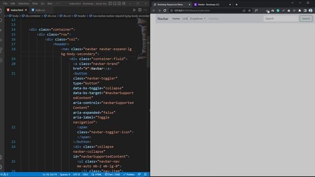 Bootstrap 5 Responsive Mobile Menu in a few moments - HTML CSS Bootstrap