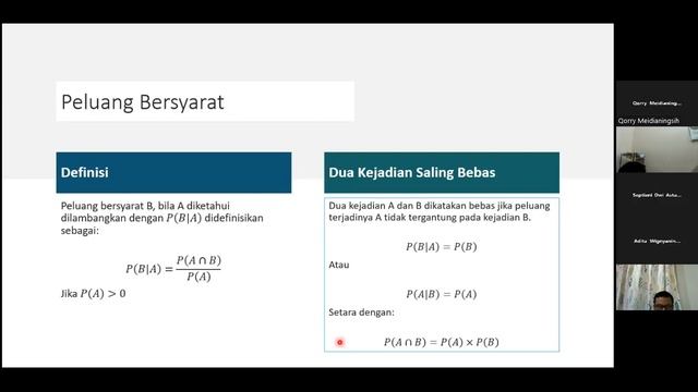 Statistika Dasar P3 16 September 2022 - Peluang Kaidah Pencacahan dan Teorema Bayes