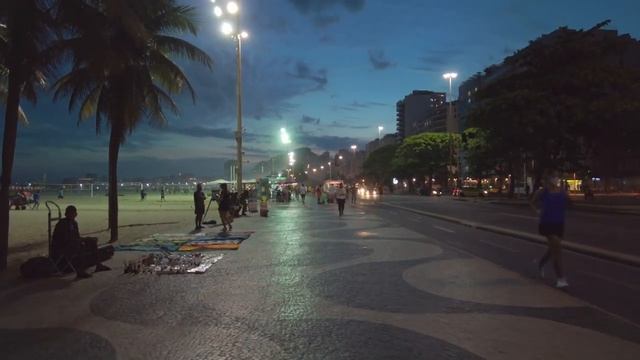 Walking Copacabana Beach at Sunset ?? | Boardwalk | Rio de Janeiro, Brazil | 【4K】 2021