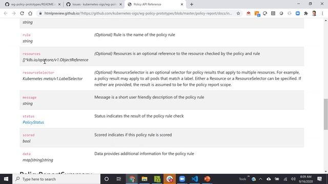 Kubernetes Policy WG : CNCF Security SIG Policy Team Meeting 2020-09-16
