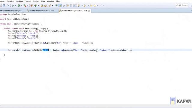 Traversing the HashMap using forEach method | Traversing HashMap - 3rd Video