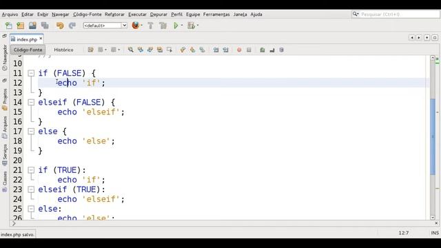 PHP Comando IF, ELSEIF e ELSE