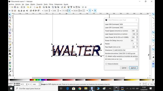LÁSER. Grabado con CNC. Cálculo de medidas exactas.