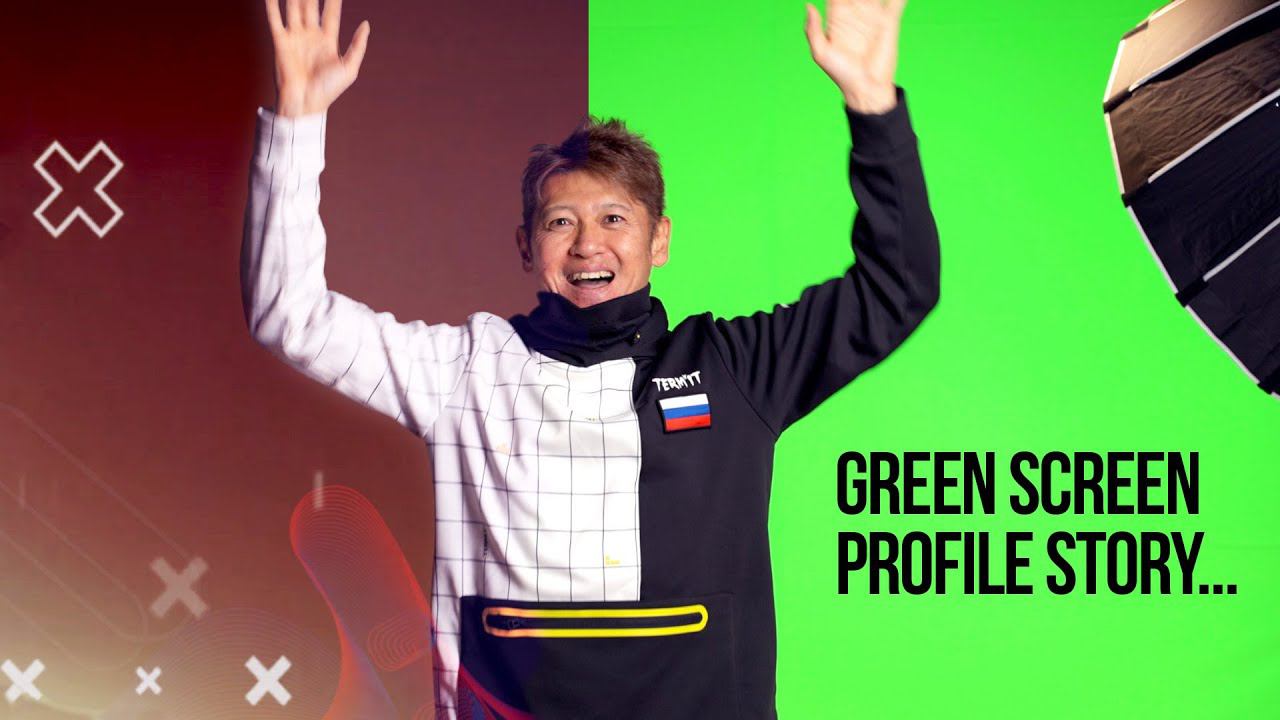 Green screen profile Story... at Snowboard contest Russia 2022