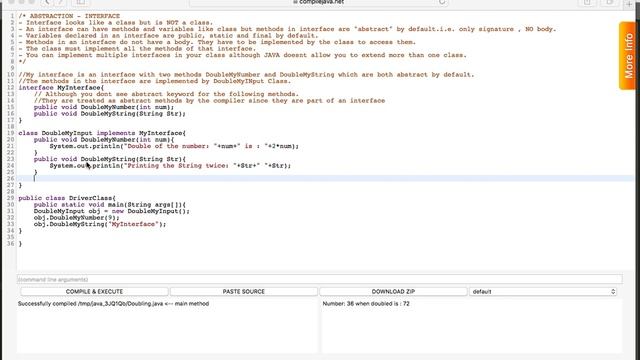 7. Sample JAVA program -  Abstraction -  Interfaces
