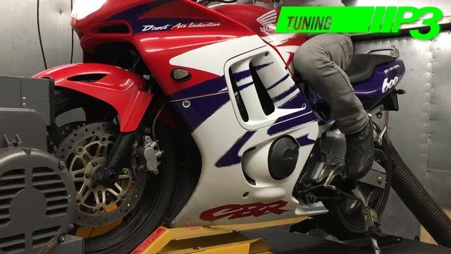 Honda CBR600F Steelie Dyno Power run and cusrtom fuel adjust P3 Tuning