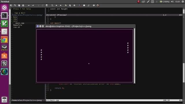 C  ncurses - My First Pong Game