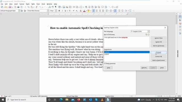How to Enable Spell Checking in LibreOffice Writer