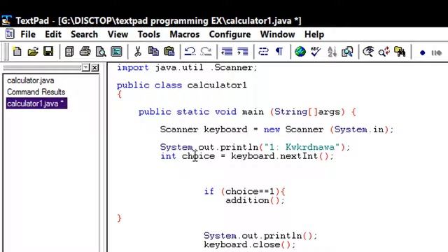 calculator byTextPad java  class math addition method بەکارهێنانی میسۆدی کۆکردنەوە لە جاڤا