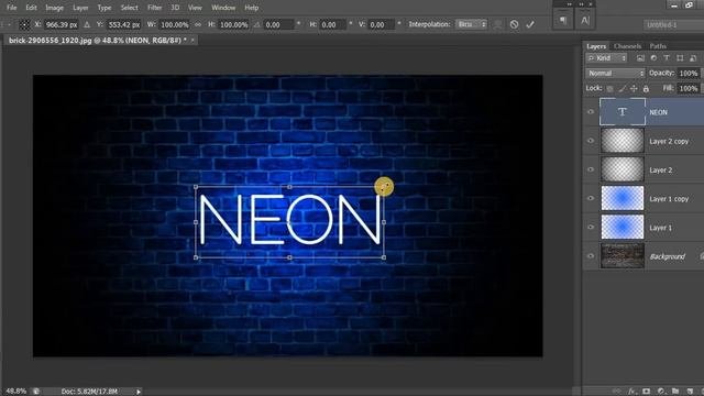Neon Text Effect In Photoshop | Neon Text Effect | Photoshop Neon Text Effect | Neon Text Photoshop