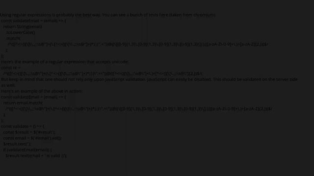 How can I validate an email address in JavaScript?