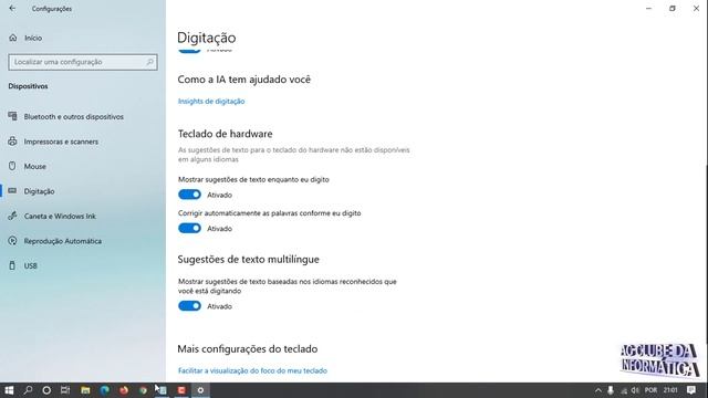 Como ATIVAR correção de ERROS DE DIGITAÇÃO no PC