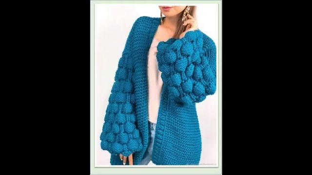 Кардиган спицами узором МАЛИНКИ,