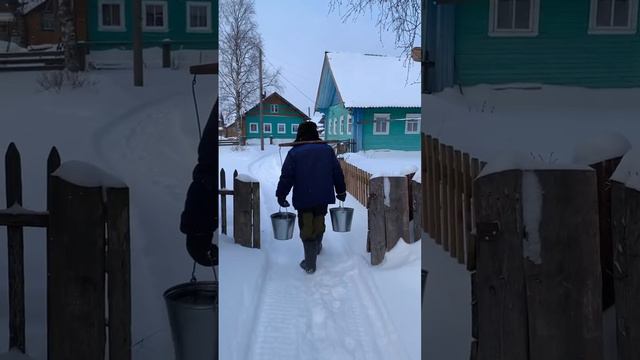 В Архангельской области самая что ни на есть настоящая русская зима, Россия 🇷🇺