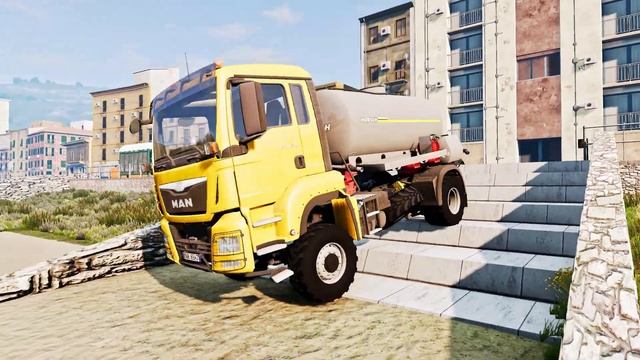 TRUCKS VS STAIRS  BeamNG Drive2