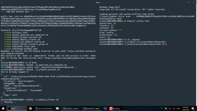 Generate Kubernetes Clusters in Azure using the acs-engine and a pre-built Docker image