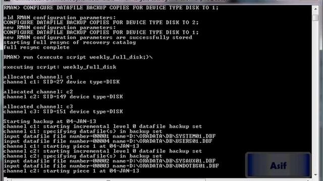 How to Create and Execute RMAN Backup Scripts part 02