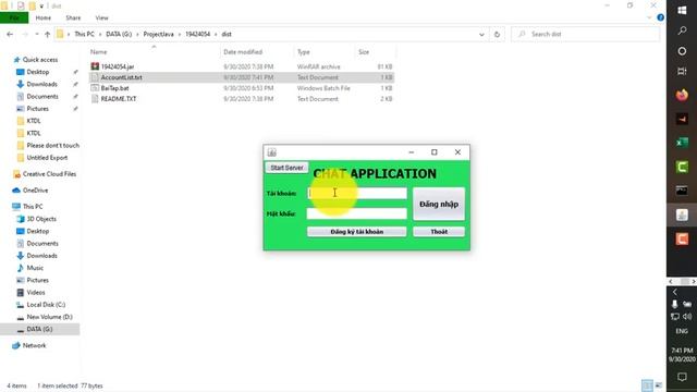 Chat application by socket java