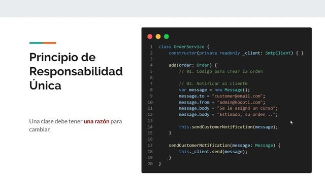 23. POO + SOLID - Principio de responsabilidad única