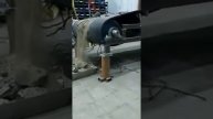 Конвейер с магнитным барабаном, отсеивает металл от песка и камней. 0681