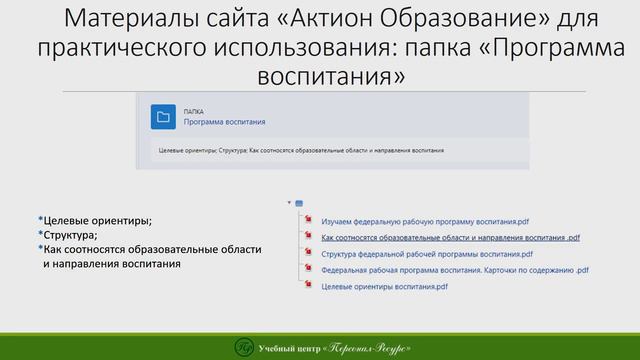 Внедрение ФОП Обзор курса повышения квалификации