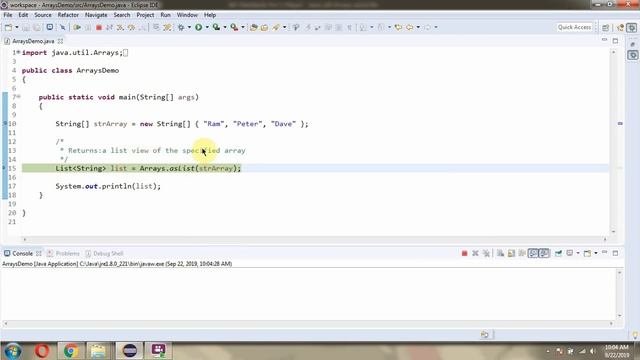 How To Use AsList(T... A) Method Of Java.util.Arrays Class?