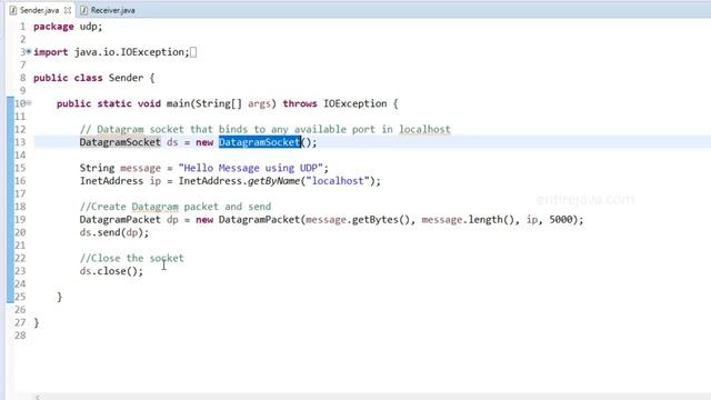 UDP Sender Receiver Example Java | Easy explanation from Karpado