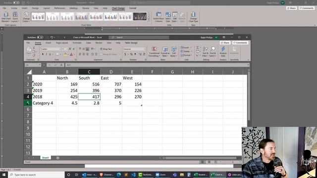 Add and Edit Excel Charts Within a Word Document