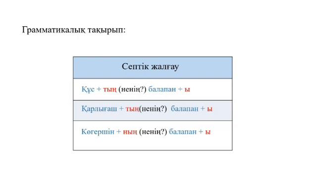 казаский язык  3 класс урок№8